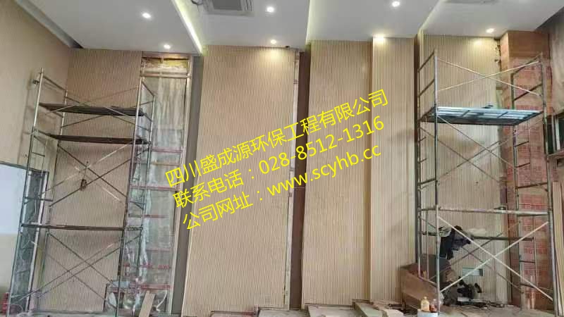 成都双流东升小学体育馆吸音墙施工